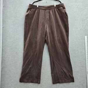 Old Navy Women Activewear Pants XXL TALL Brown Wide-Leg Fleece Dynamic